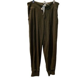 AERIE Women’s Olive Green Fleece Jogger Style Lounge Sweatpants Medium